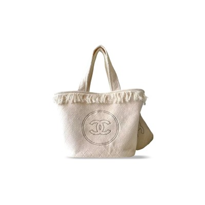 CHANEL TERRY COTTON CC BEACH TOTE TOWEL SET (54*40*20cm)